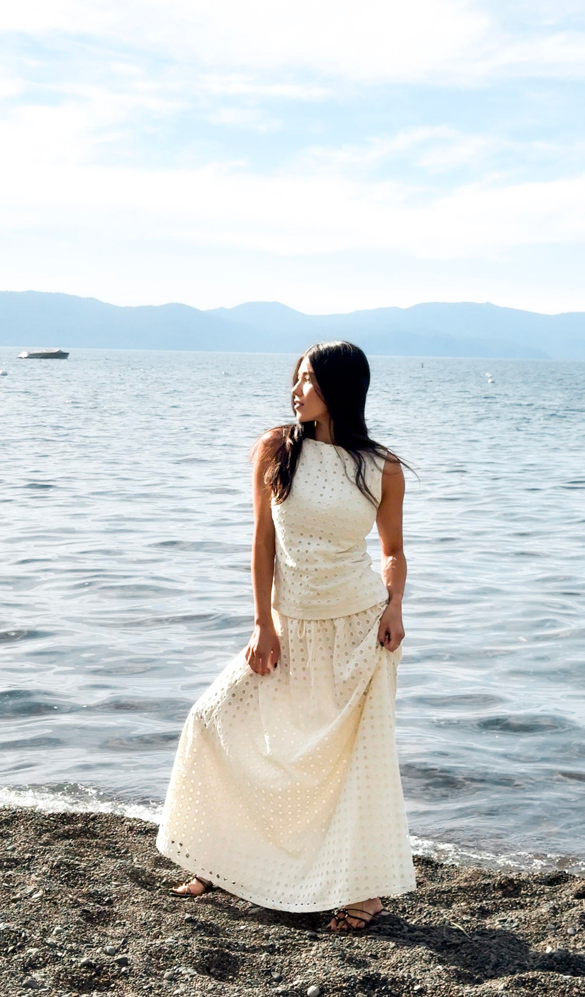 Anne Eyelet Maxi Skirt