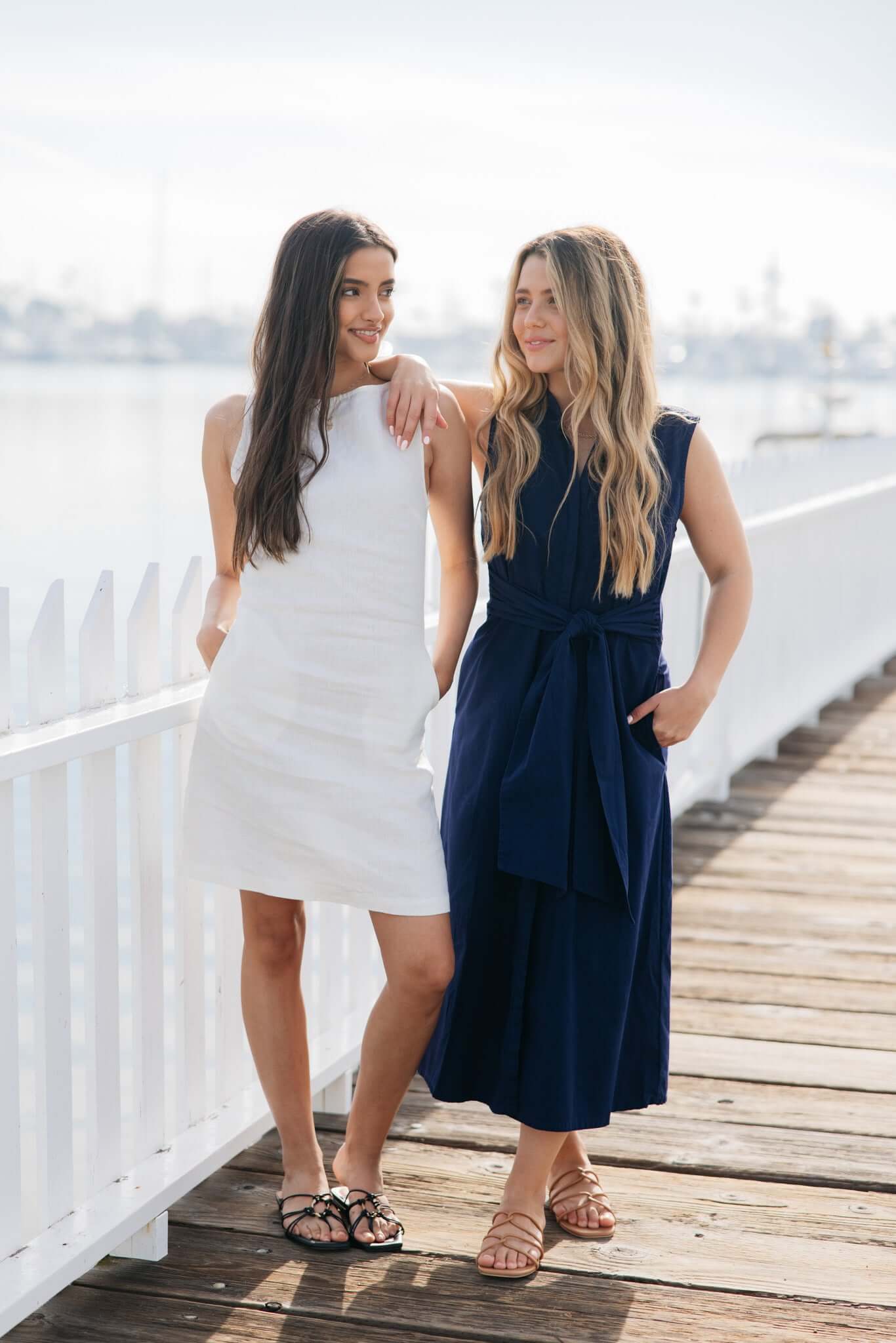 Classy linen and cotton dresses with pockets and tailoring