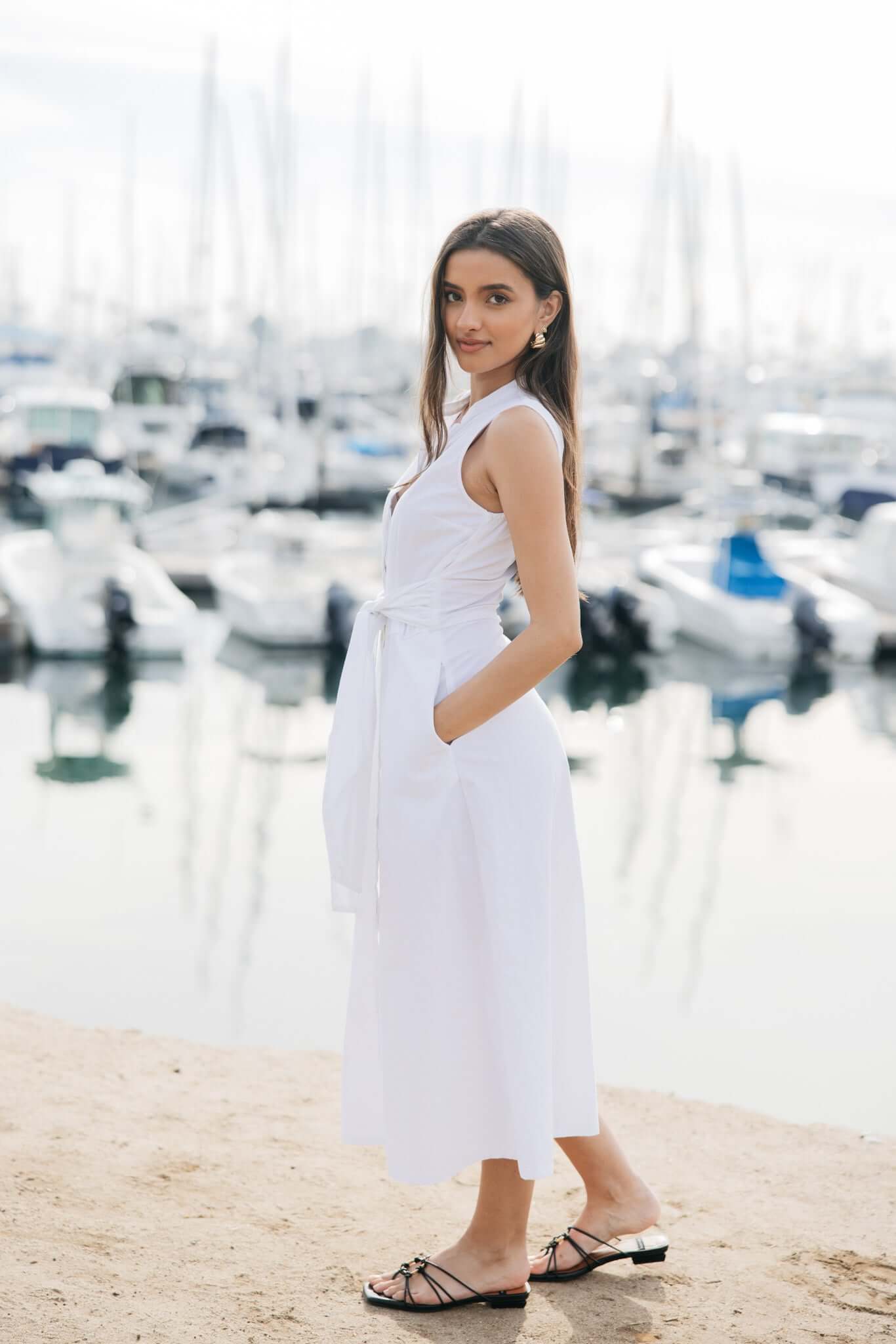 East Coast style midi dress with pockets