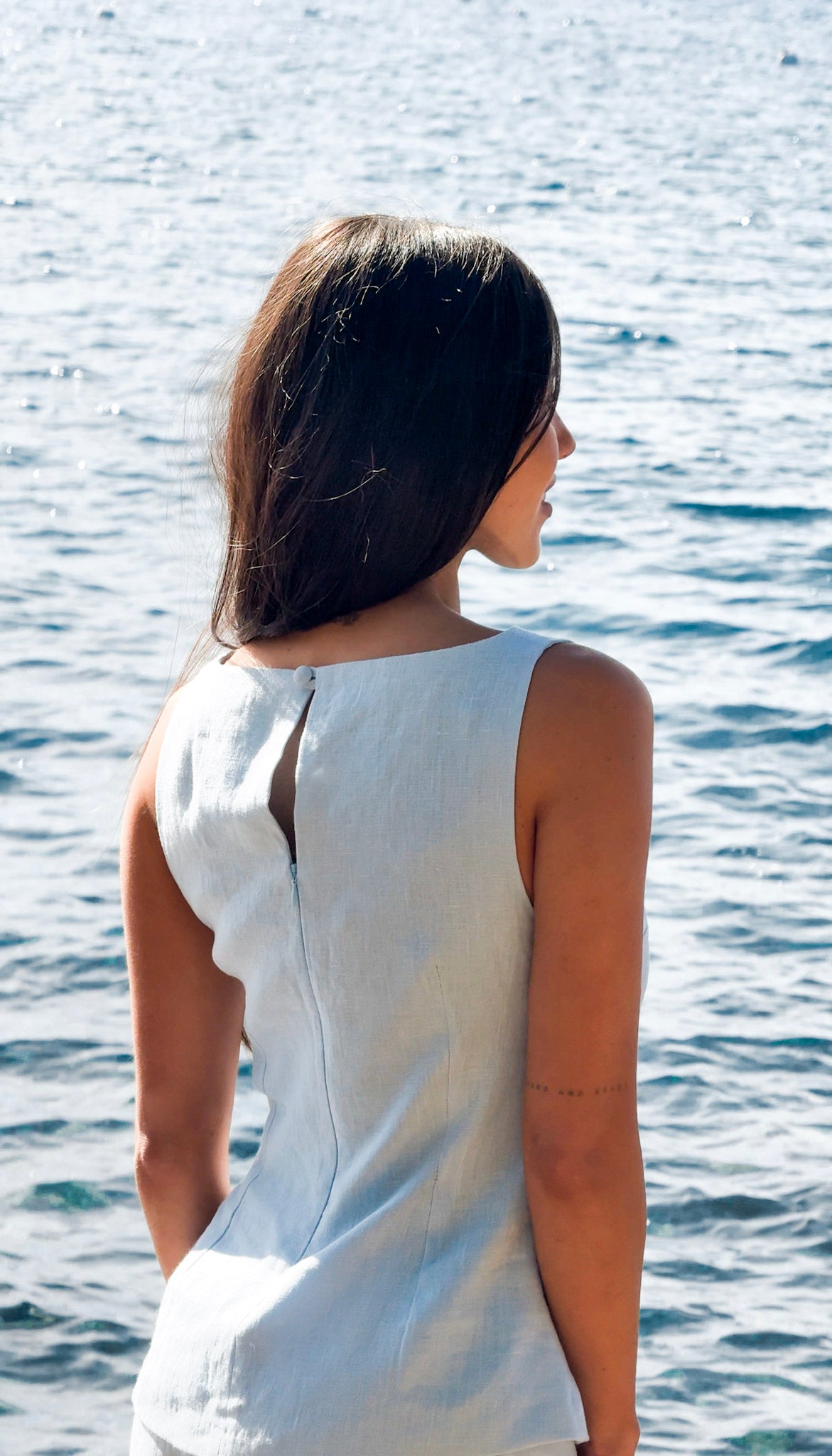 Carnelian Linen Top