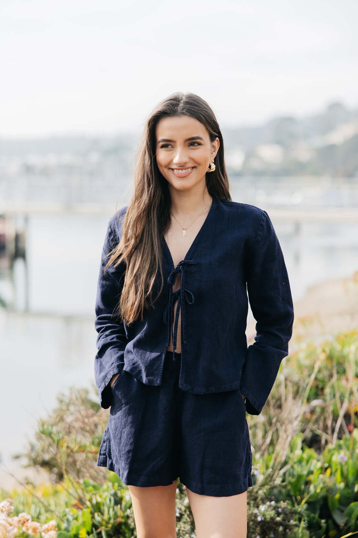 Hudson Linen Shorts in navy | linen | Relaxed fit, non-toxic dyes, pockets