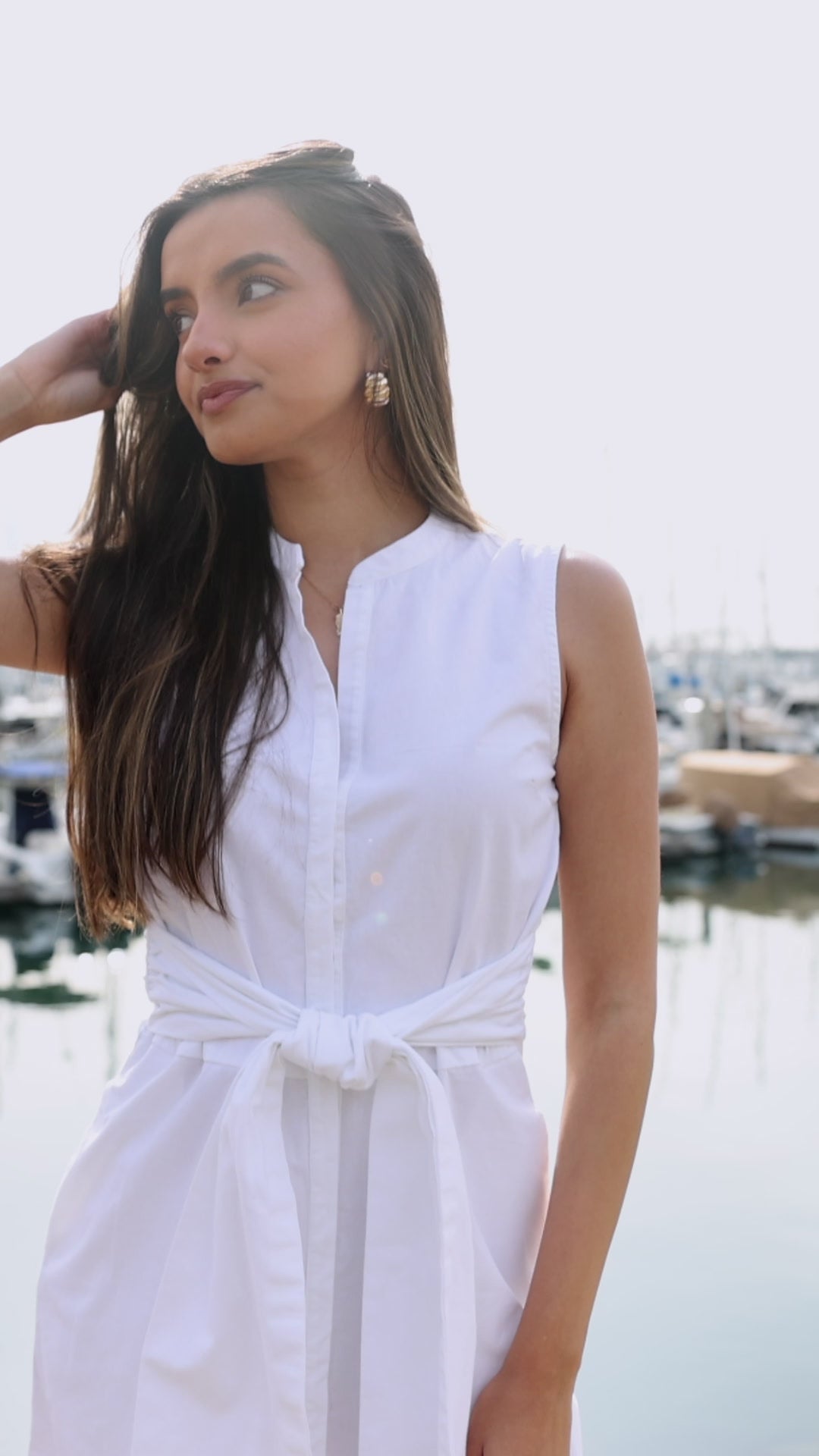 White midi coastal dresses